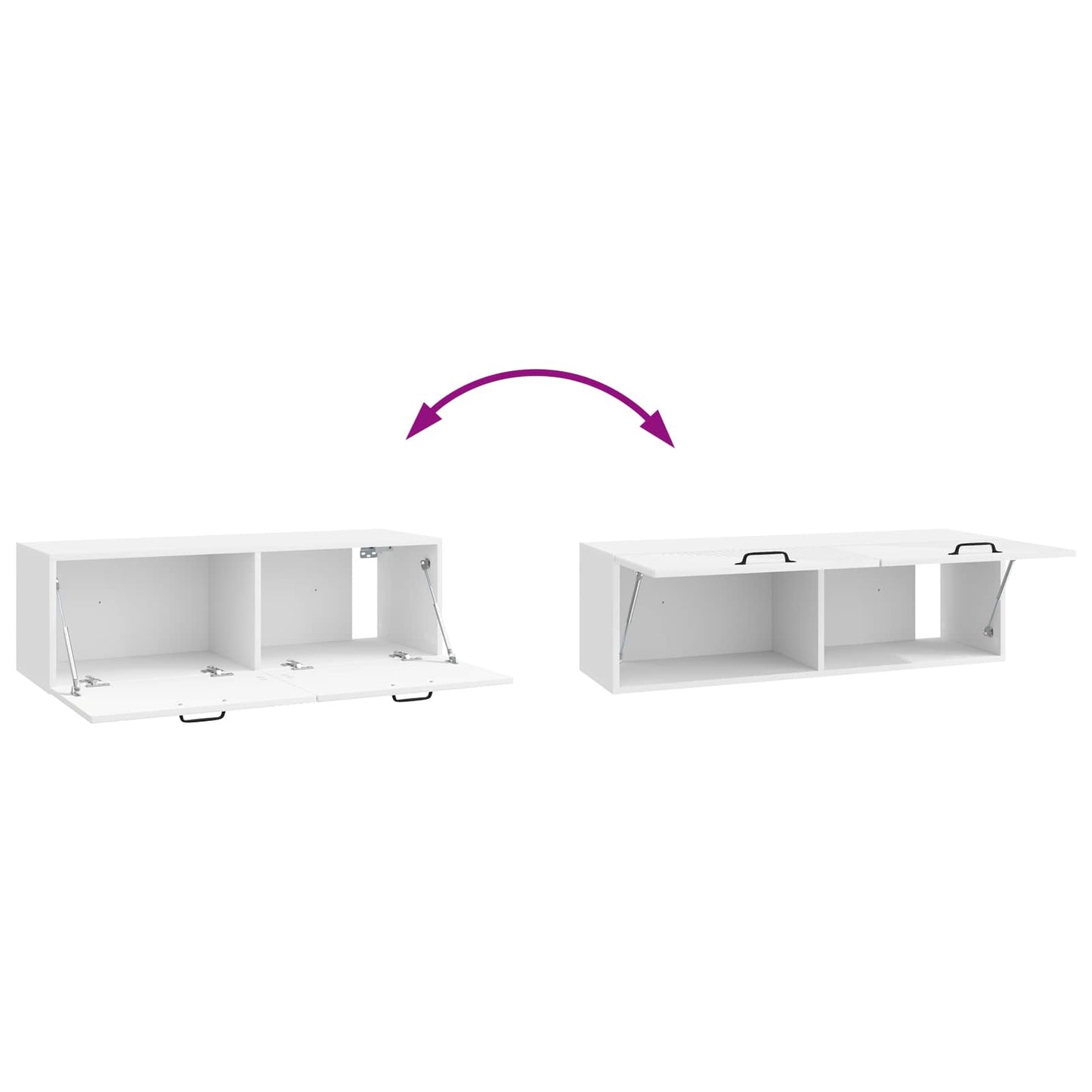 Mobile Porta TV da Muro Bianco Lucido 98 x 31 x 30 cm | homemem39