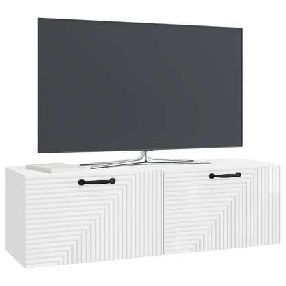 Mobile Porta TV da Muro Bianco Lucido 98 x 31 x 30 cm | homemem39