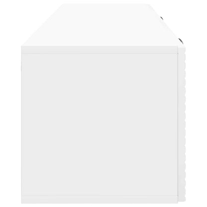 Mobile Porta TV da Muro Bianco Lucido 98 x 31 x 30 cm | homemem39