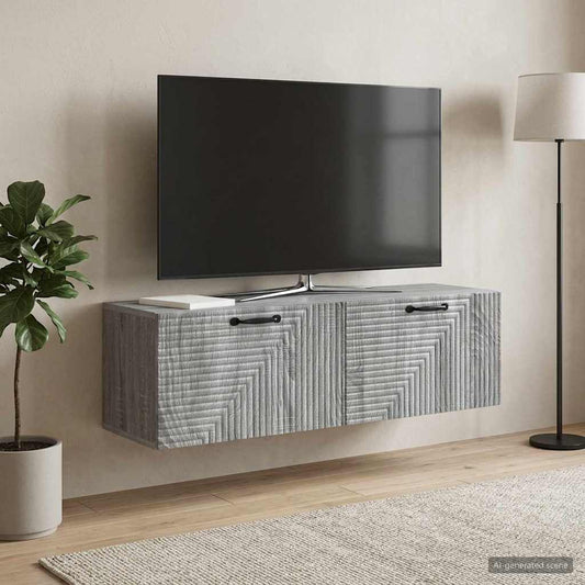 Mobile Porta TV da Muro Grigio Sonoma 98 x 31 x 30 cm - homemem39