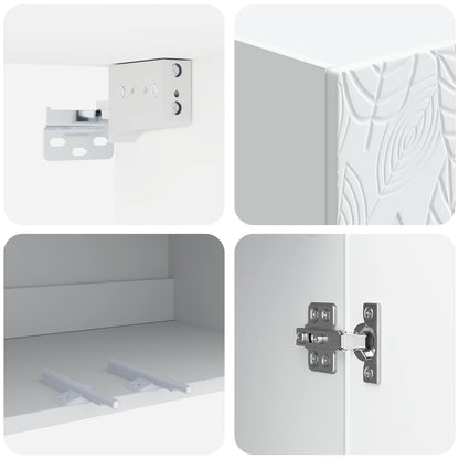 Mobiletto a muro Bianco 66 x 34,5 x 90 cm Legno ingegnerizzato | homemem39
