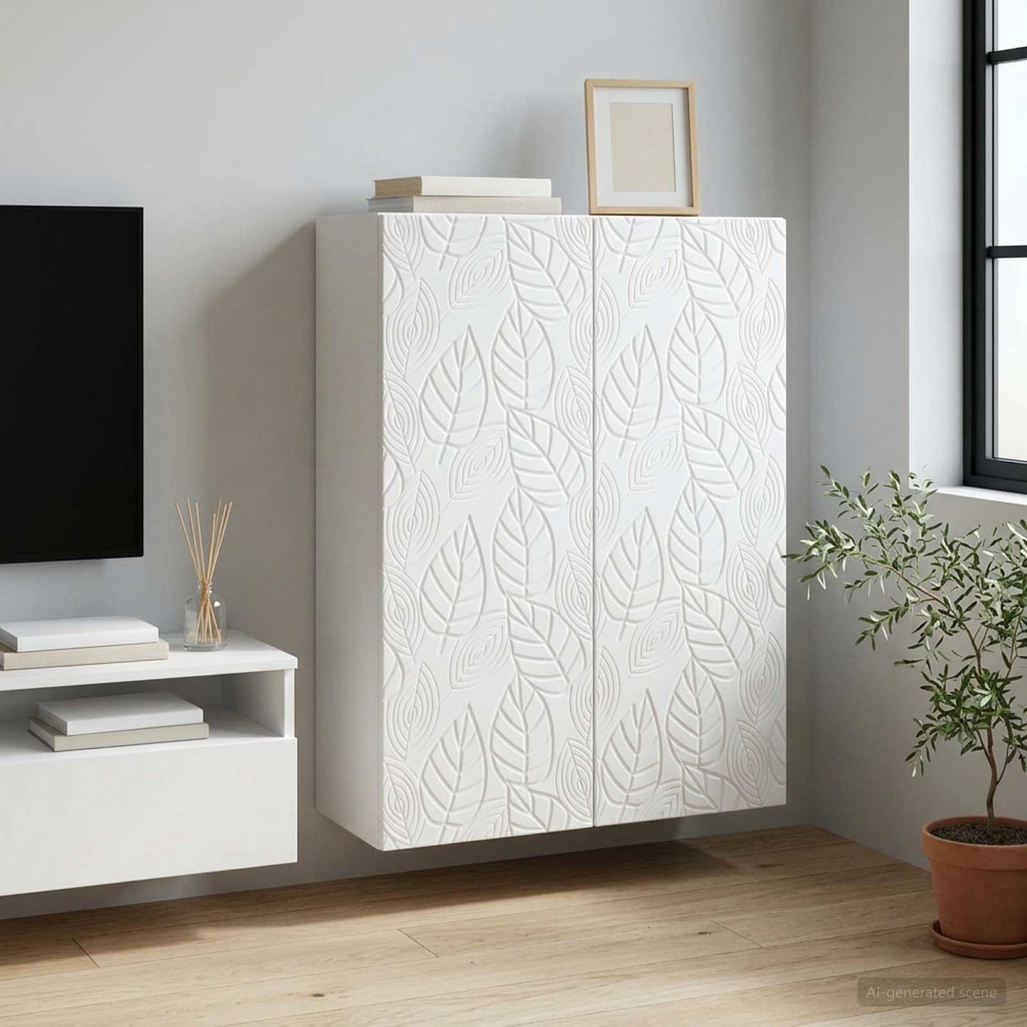 Mobiletto a muro Bianco 66 x 34,5 x 90 cm Legno ingegnerizzato | homemem39