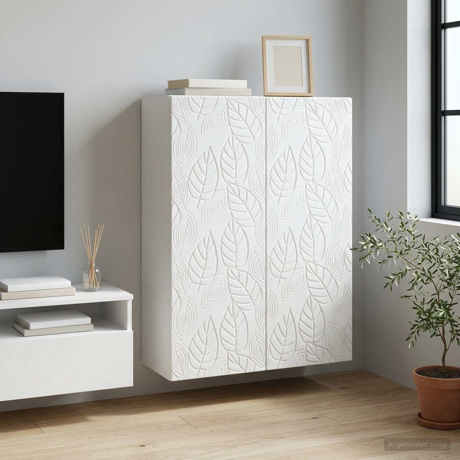 Mobiletto a muro Bianco 66 x 34,5 x 90 cm Legno ingegnerizzato | homemem39