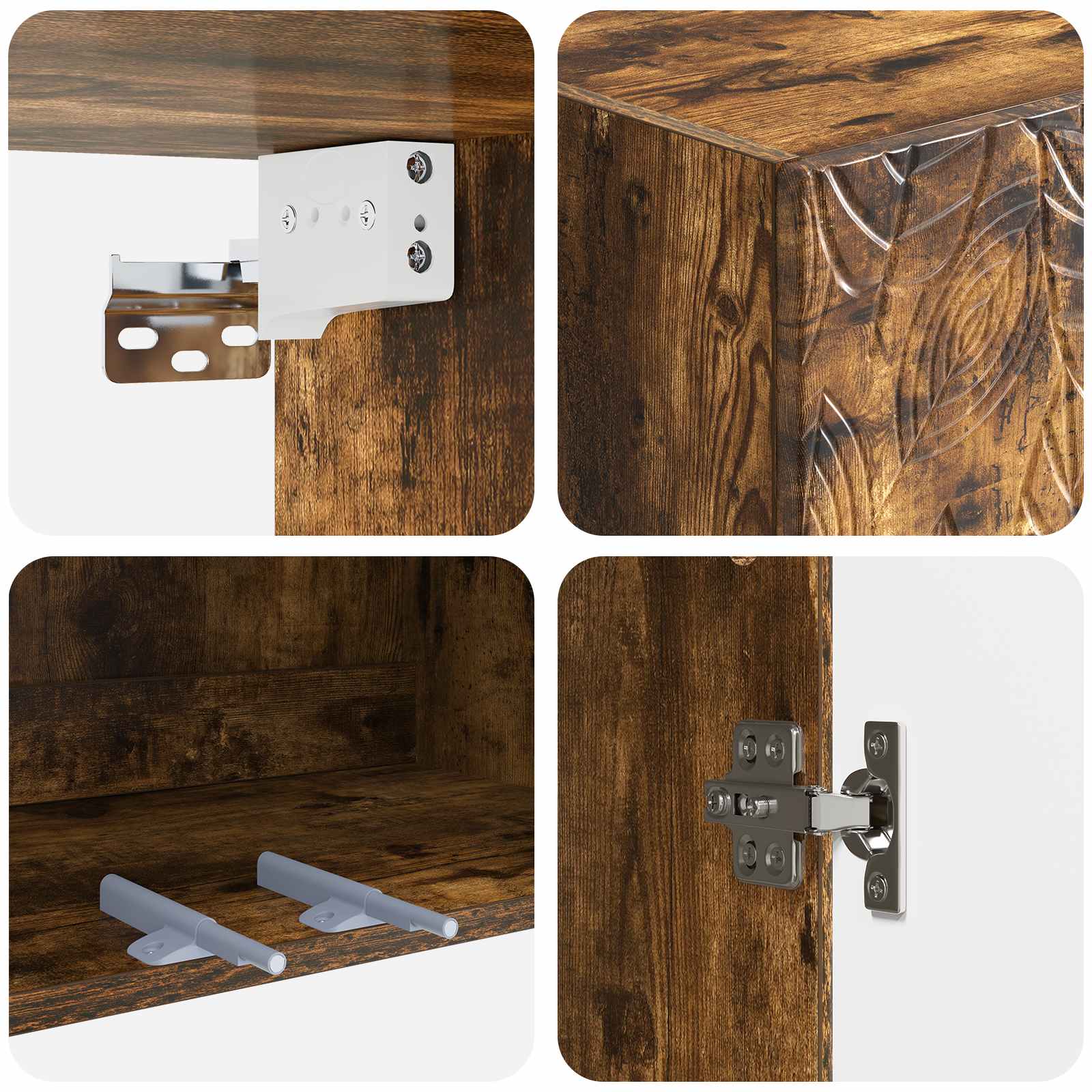 Mobiletto a muro Rovere Fumo 66 x 34,5 x 90 cm | homemem39