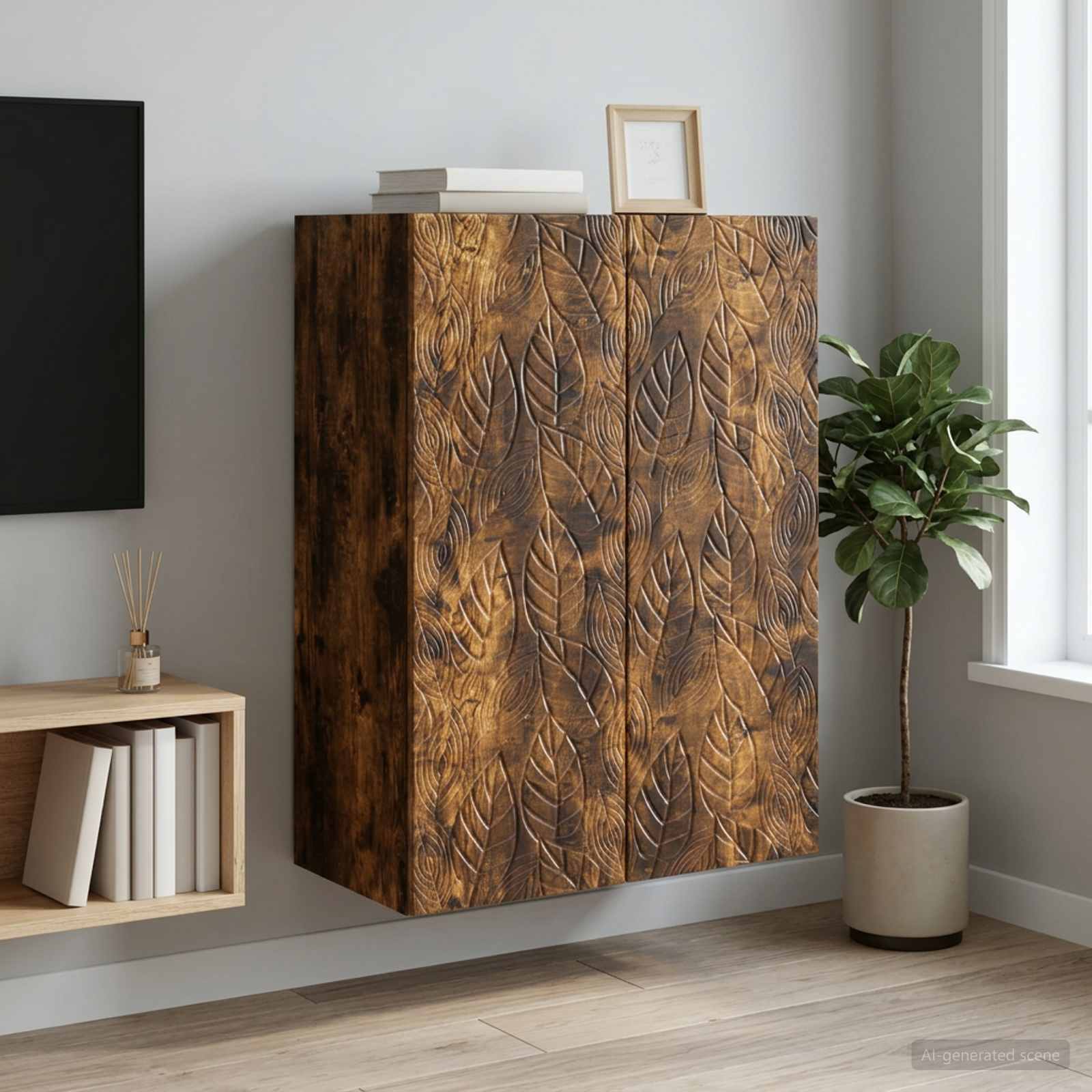 Mobiletto a muro Rovere Fumo 66 x 34,5 x 90 cm | homemem39