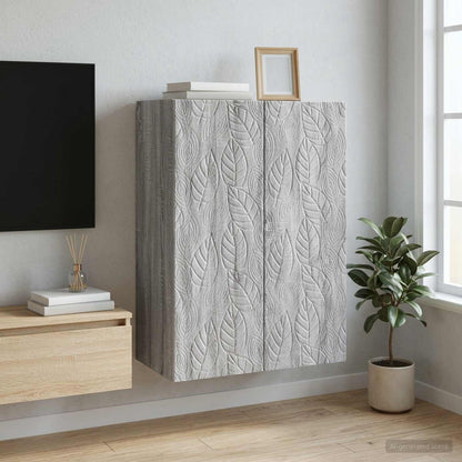 Mobiletto a muro Sonoma grigio 66 x 34,5 x 90 cm