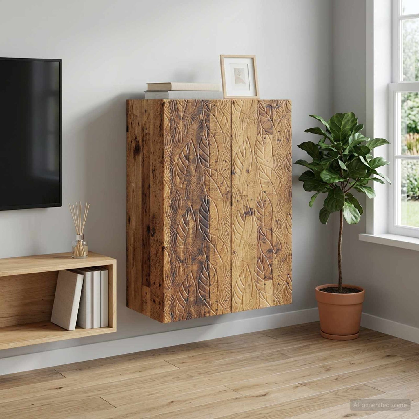Mobiletto a muro Legno antico 66 x 34,5 x 90 cm