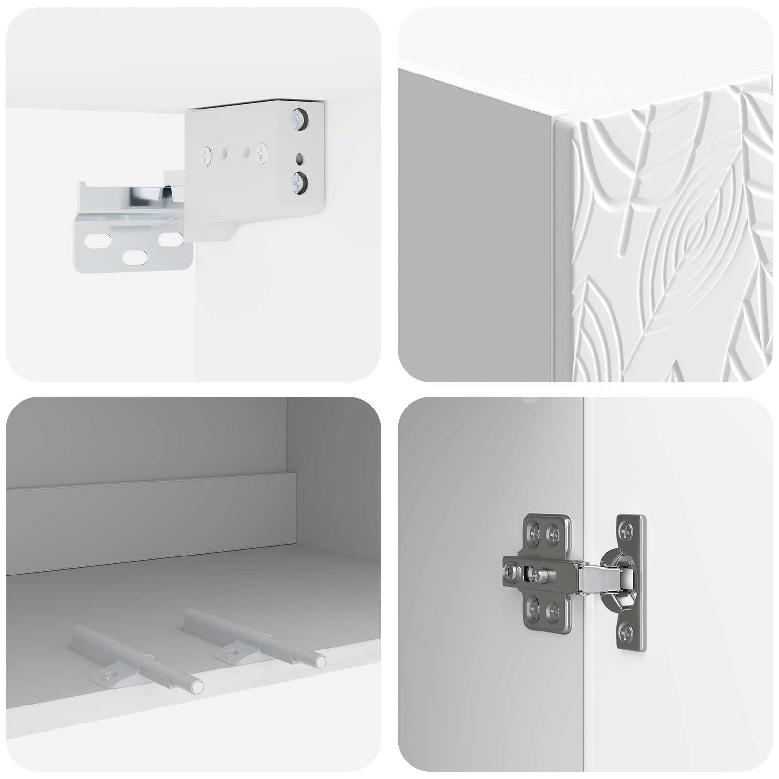 Mobiletto a muro Bianco Lucido 59 x 31 x 60 cm | homemem39