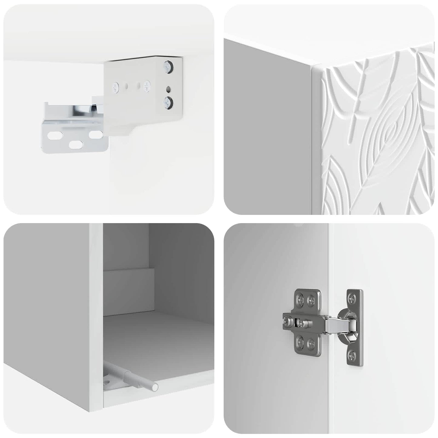 Mobiletto a muro Bianco Lucido 33 x 34,5 x 90 cm | homemem39