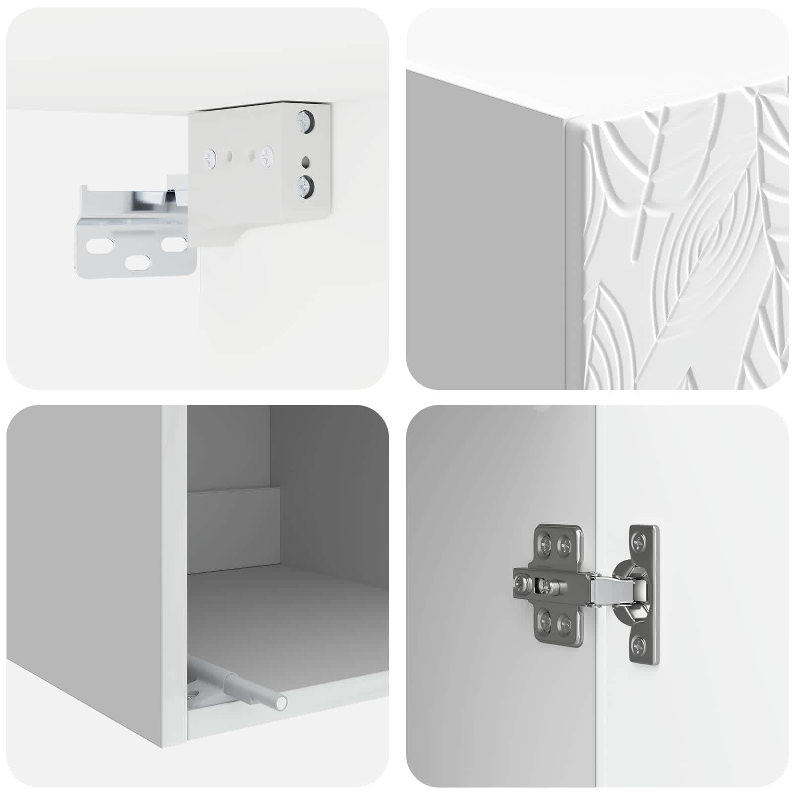 Mobiletto a muro Bianco Lucido 33 x 34,5 x 90 cm | homemem39
