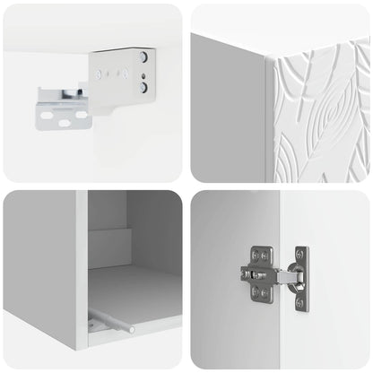 Mobiletto a muro Bianco Lucido 33 x 34,5 x 90 cm | homemem39