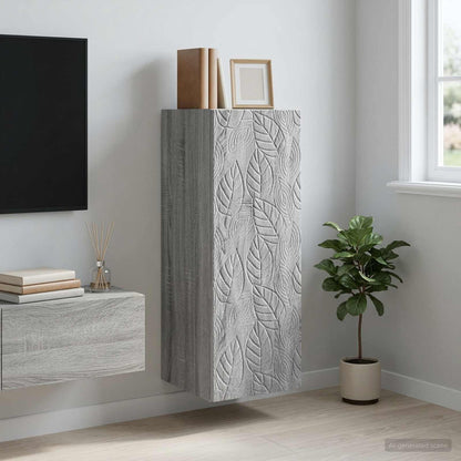 Mobiletto a muro Sonoma grigio 33 x 34,5 x 90 cm | homemem39