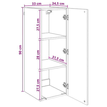 Mobiletto a muro Sonoma grigio 33 x 34,5 x 90 cm | homemem39