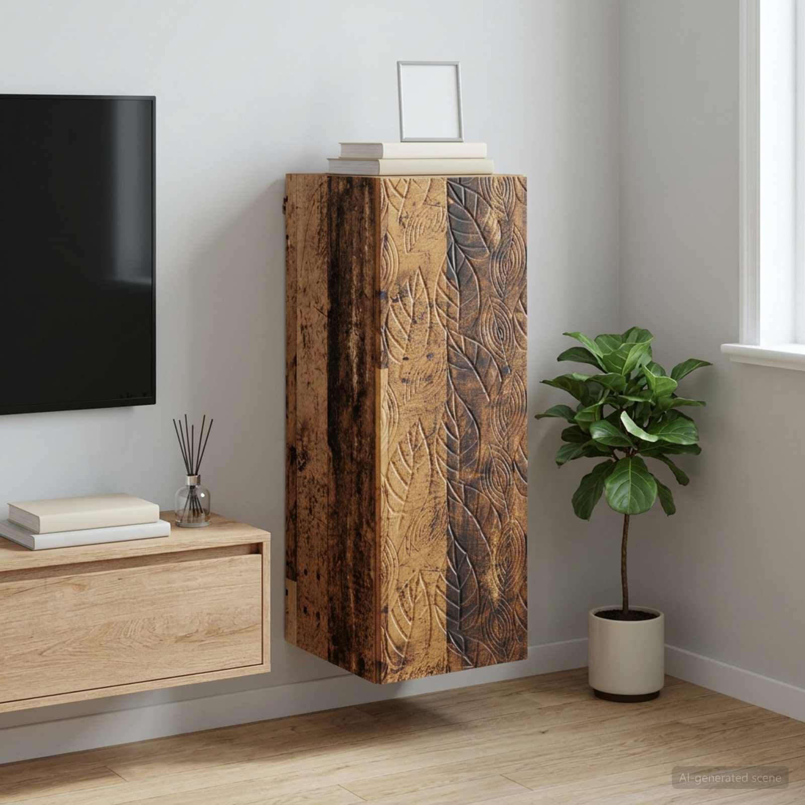 Mobiletto a muro Legno antico 33 x 34,5 x 90 cm | homemem39