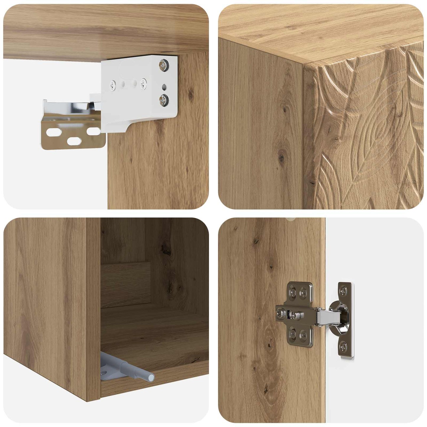 Mobiletto a muro Rovere Artigianale 33 x 34,5 x 90 cm | homemem39