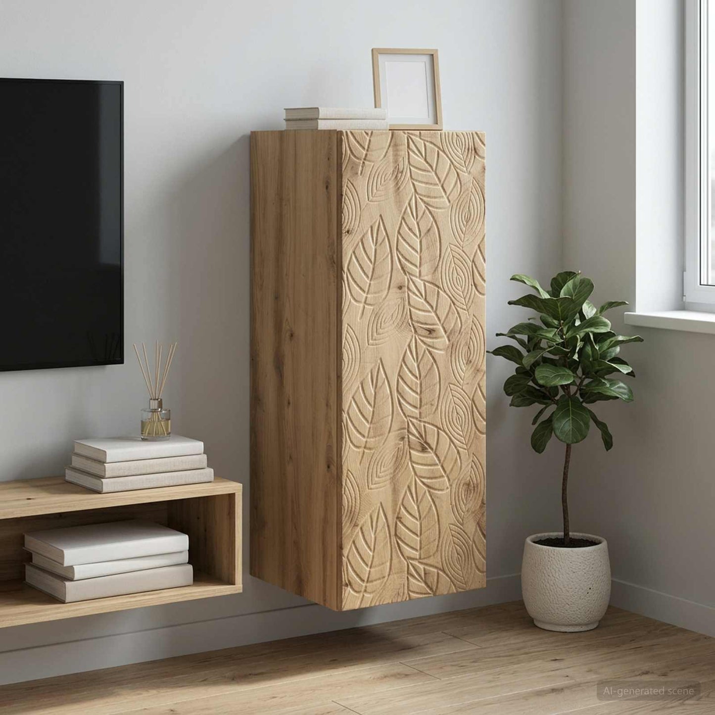 Mobiletto a muro 33 x 34,5 x 90 cm Legno ingegnerizzato | homemem39