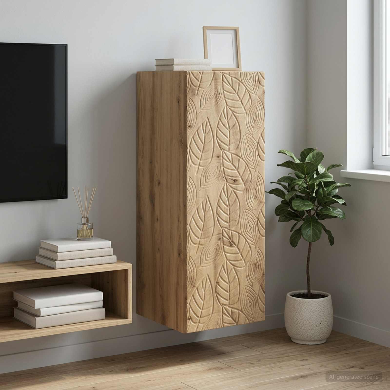 Mobiletto a muro 33 x 34,5 x 90 cm Legno ingegnerizzato | homemem39