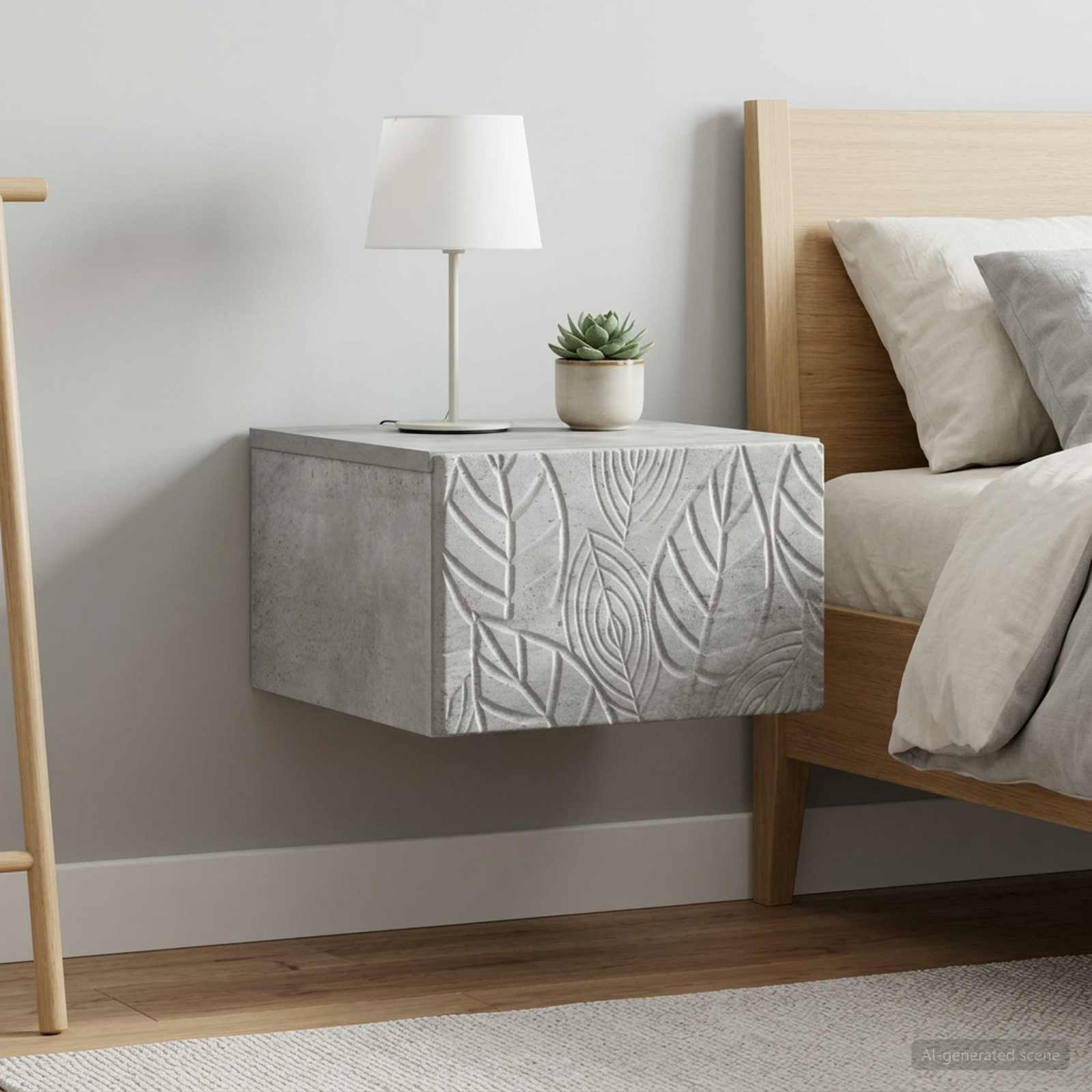 Tavolino da Parete Laterale 2 pcs Grigio Cemento | homemem39