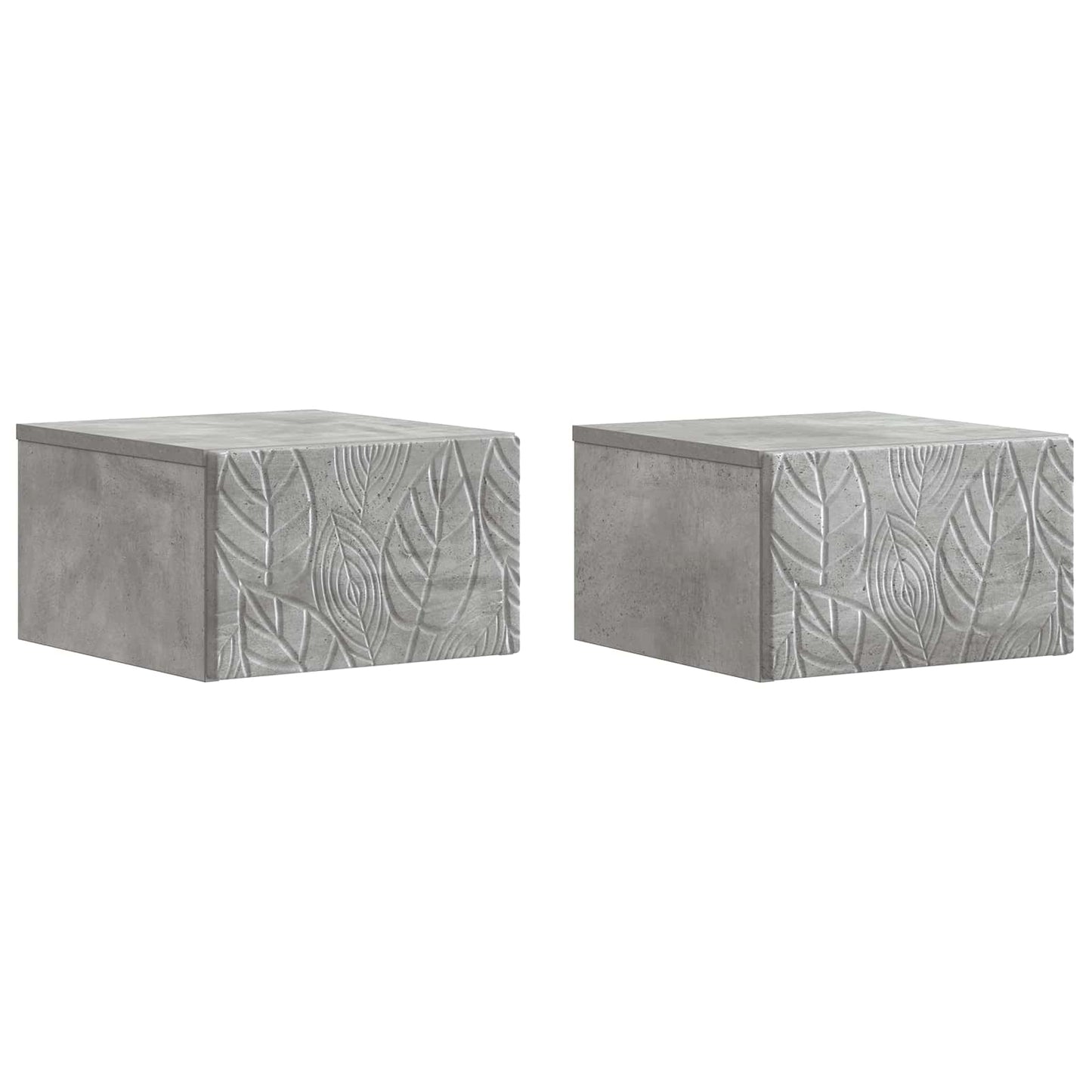 Tavolino da Parete Laterale 2 pz Grigio Cemento