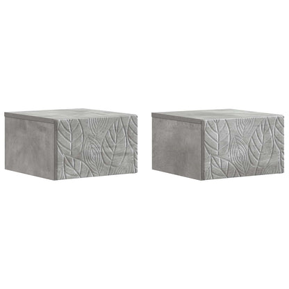 Tavolino da Parete Laterale 2 pz Grigio Cemento