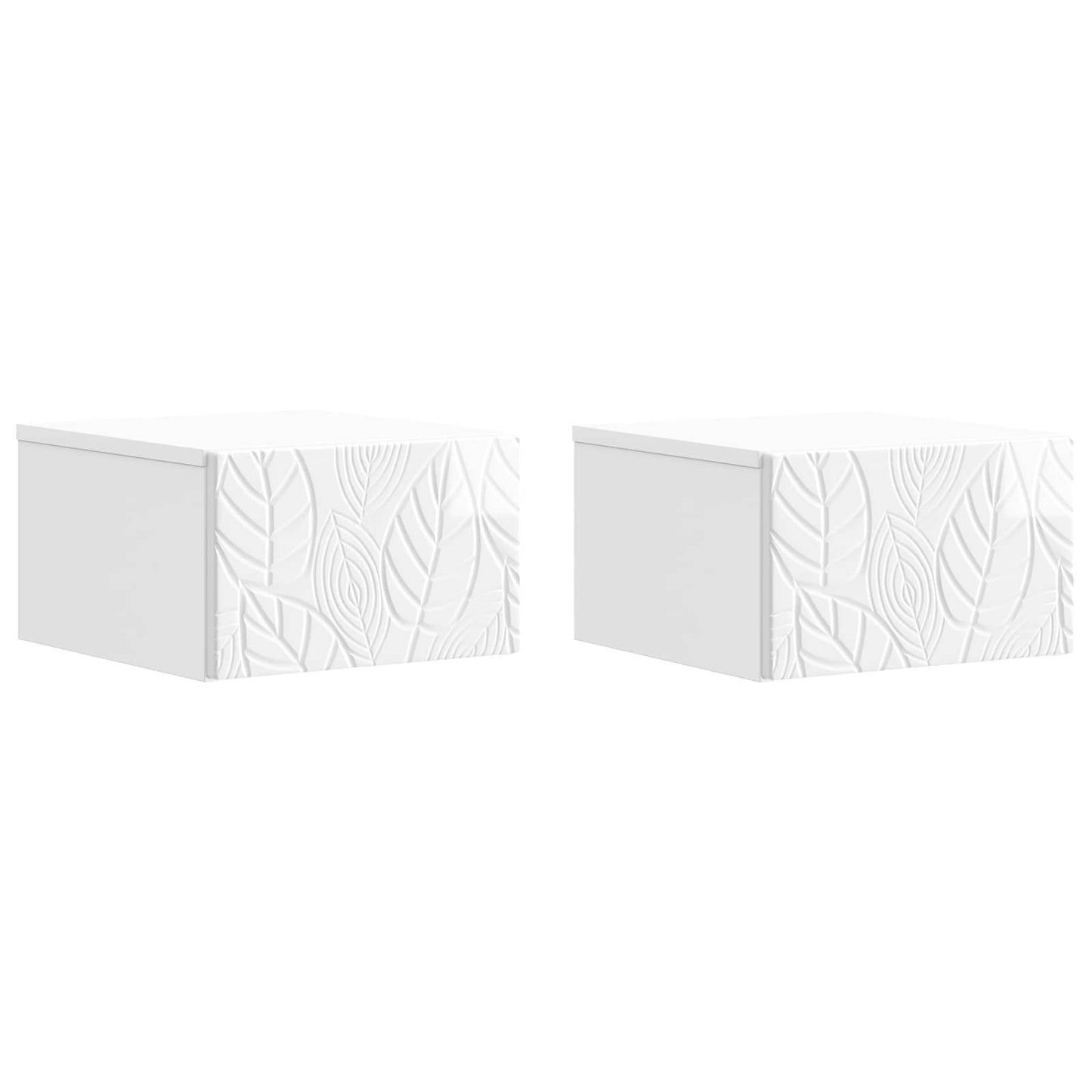 Tavolino da Parete Laterale 2 pz Bianco Lucido