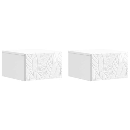 Tavolino da Parete Laterale 2 pz Bianco Lucido