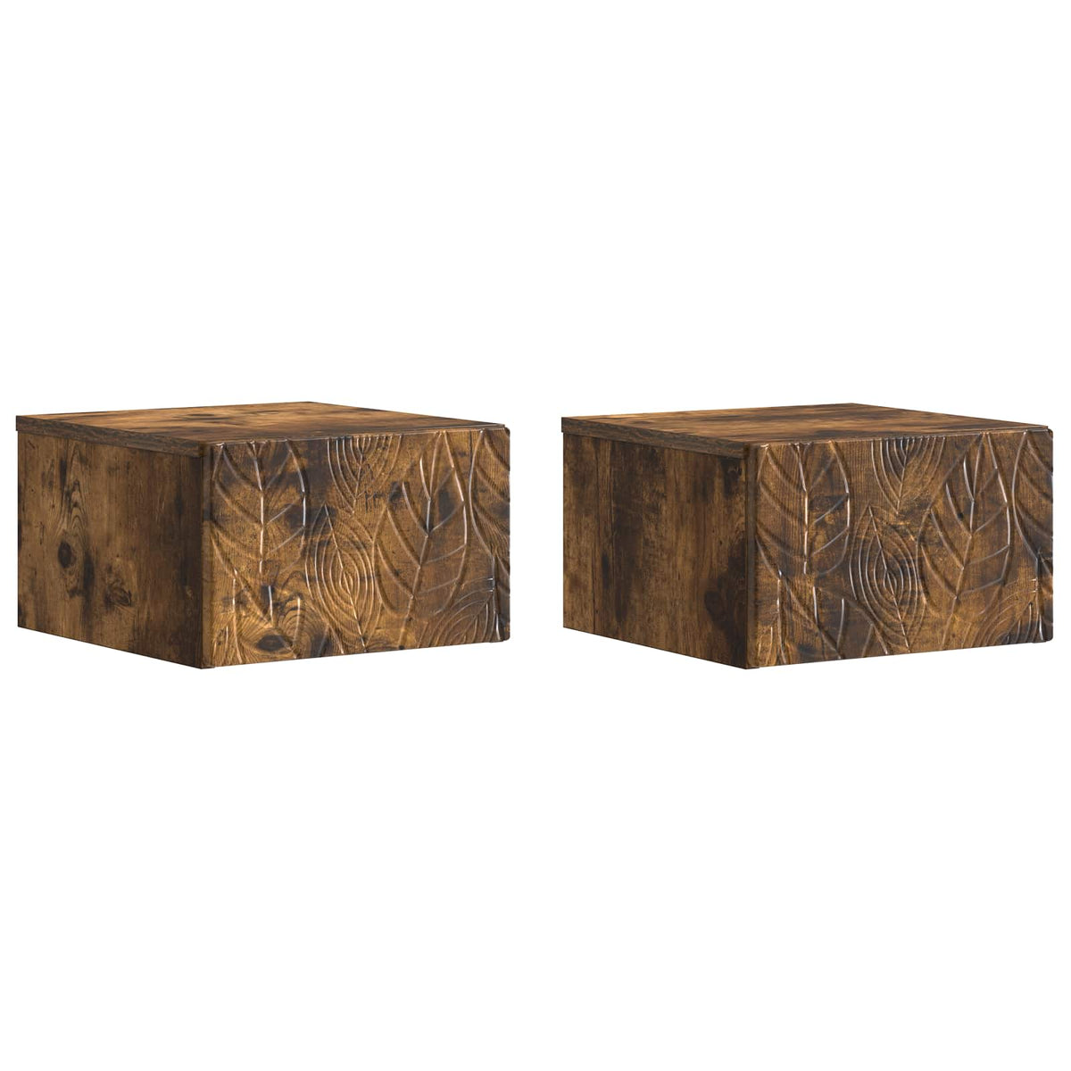 Tavolino da Parete Laterale 2 pcs Rovere Fumo 34,5 x 33 x 20 cm | homemem39