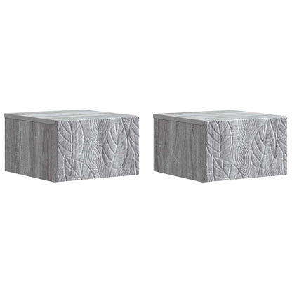 Tavolino da Parete Laterale 2 pcs Sonoma grigio | homemem39
