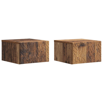 Tavolino da Parete Laterale 2 pcs Legno antico | homemem39