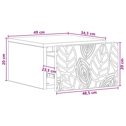Mobiletto da notte a muro Bianco 49 x 34,5 x 20 cm | homemem39