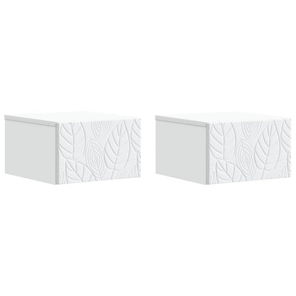 Mobiletto da notte a muro 2 pcs Bianco 49 x 34,5 x 20 cm | homemem39
