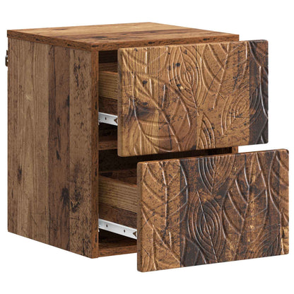 Mobiletto da notte a muro 2 pcs Legno antico 34,5 x 33 x 40 cm | homemem39