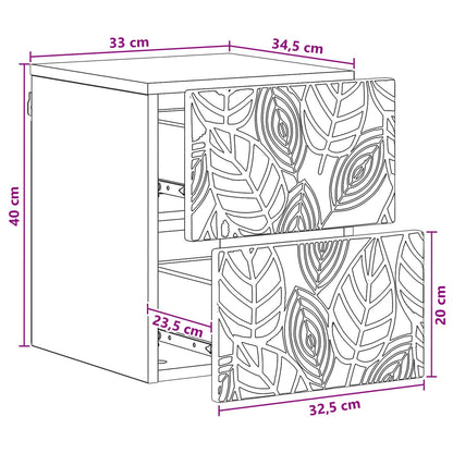 Mobiletto da notte a muro Rovere Artigianale 34,5 x 33 x 40 cm | homemem39