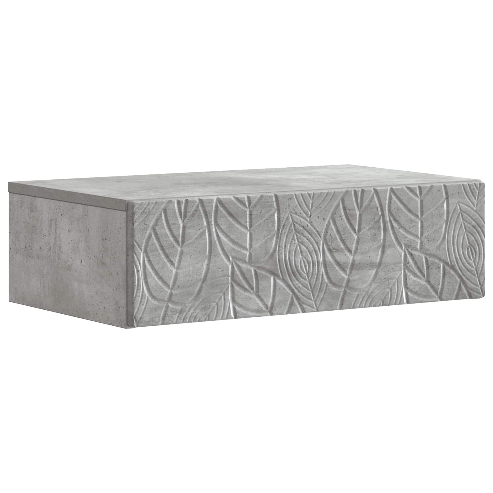 Tavolino da Parete Laterale Grigio Cemento 59 x 34,5 x 17 cm | homemem39