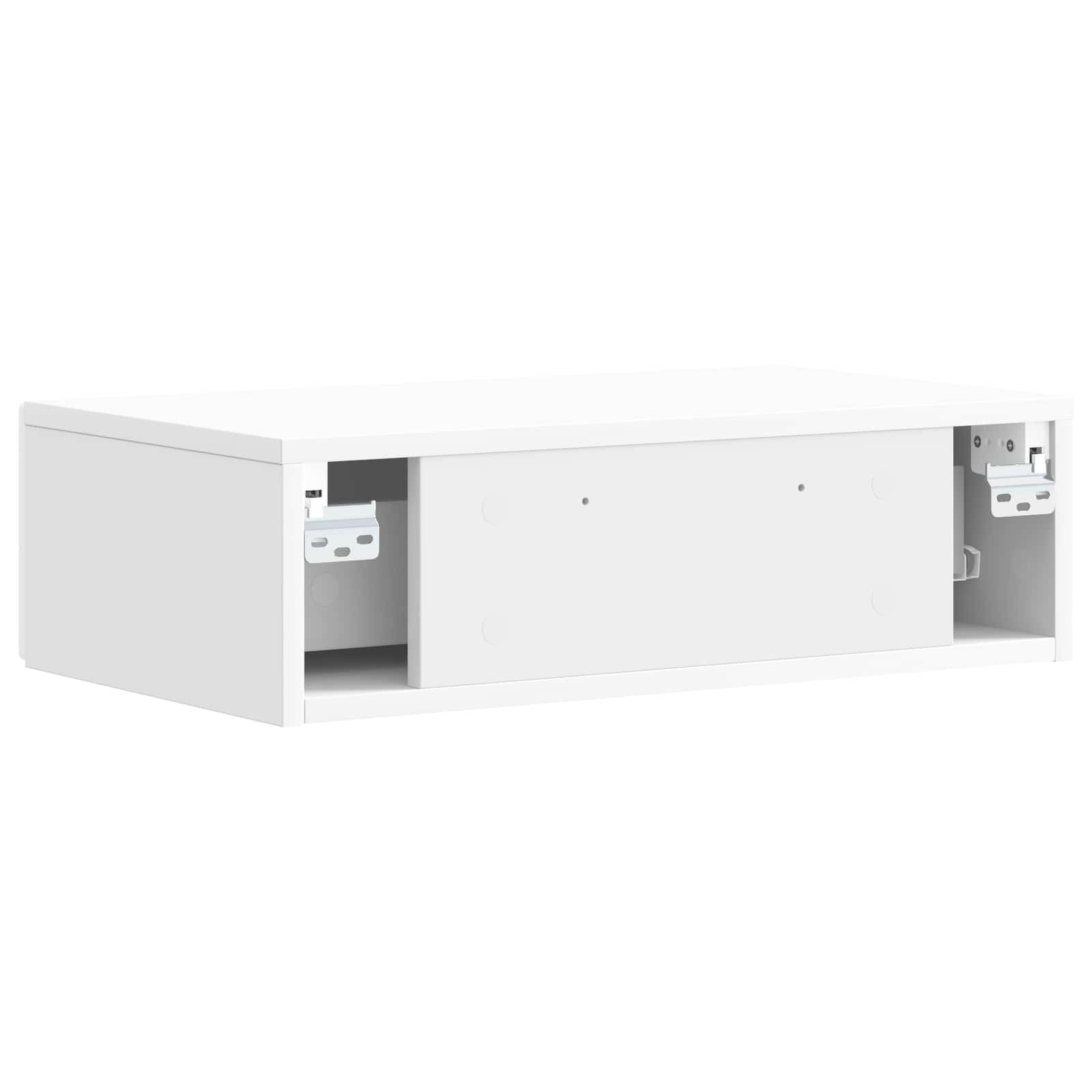 Tavolino da Parete Laterale Bianco Lucido 59 x 34,5 x 17 cm | homemem39