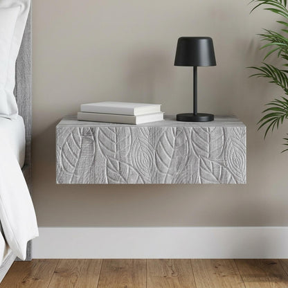 Tavolino da Parete Laterale Sonoma grigio 59 x 34,5 x 17 cm | homemem39