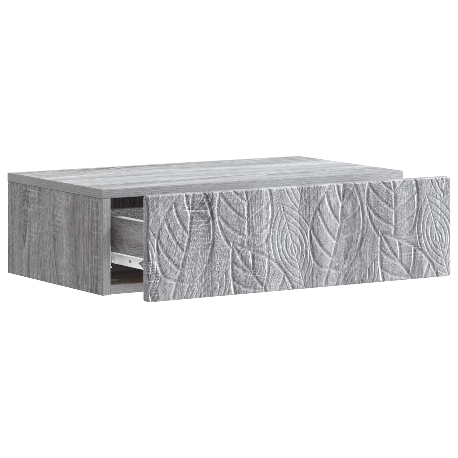 Tavolino da Parete Laterale Sonoma grigio 59 x 34,5 x 17 cm | homemem39