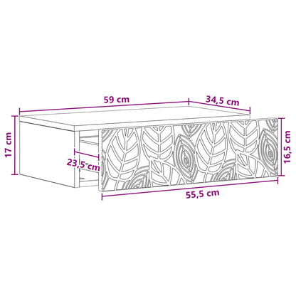 Tavolino da Parete Laterale 59 x 34,5 x 17 cm | homemem39