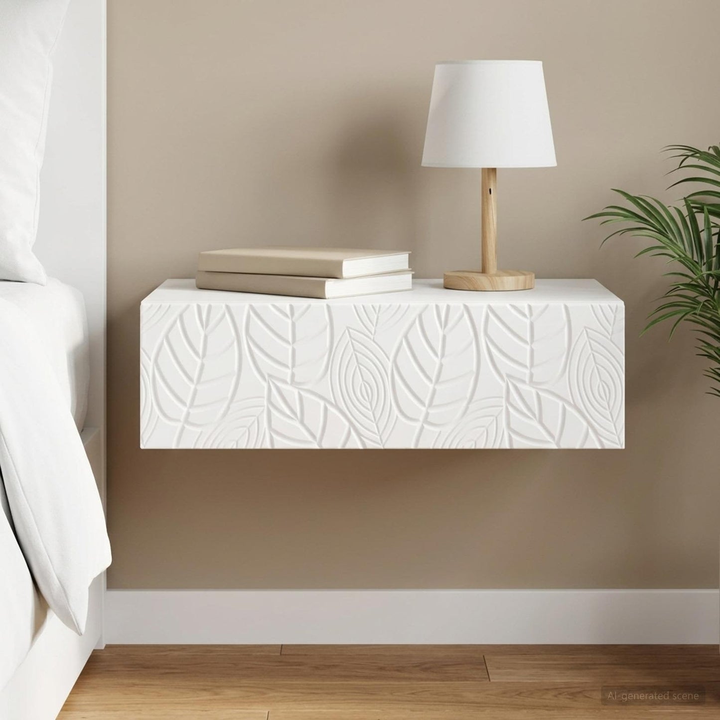 Tavolino da Parete Laterale Bianco 87,5 x 34,5 x 17 cm | homemem39