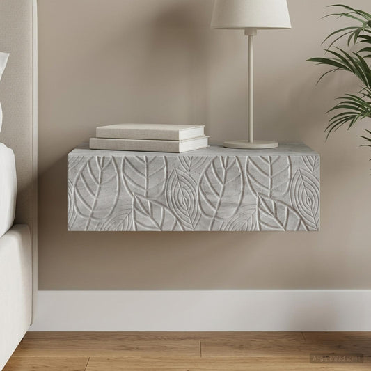 Tavolino da Parete Laterale Grigio Cemento 87,5 x 34,5 x 17 cm | homemem39