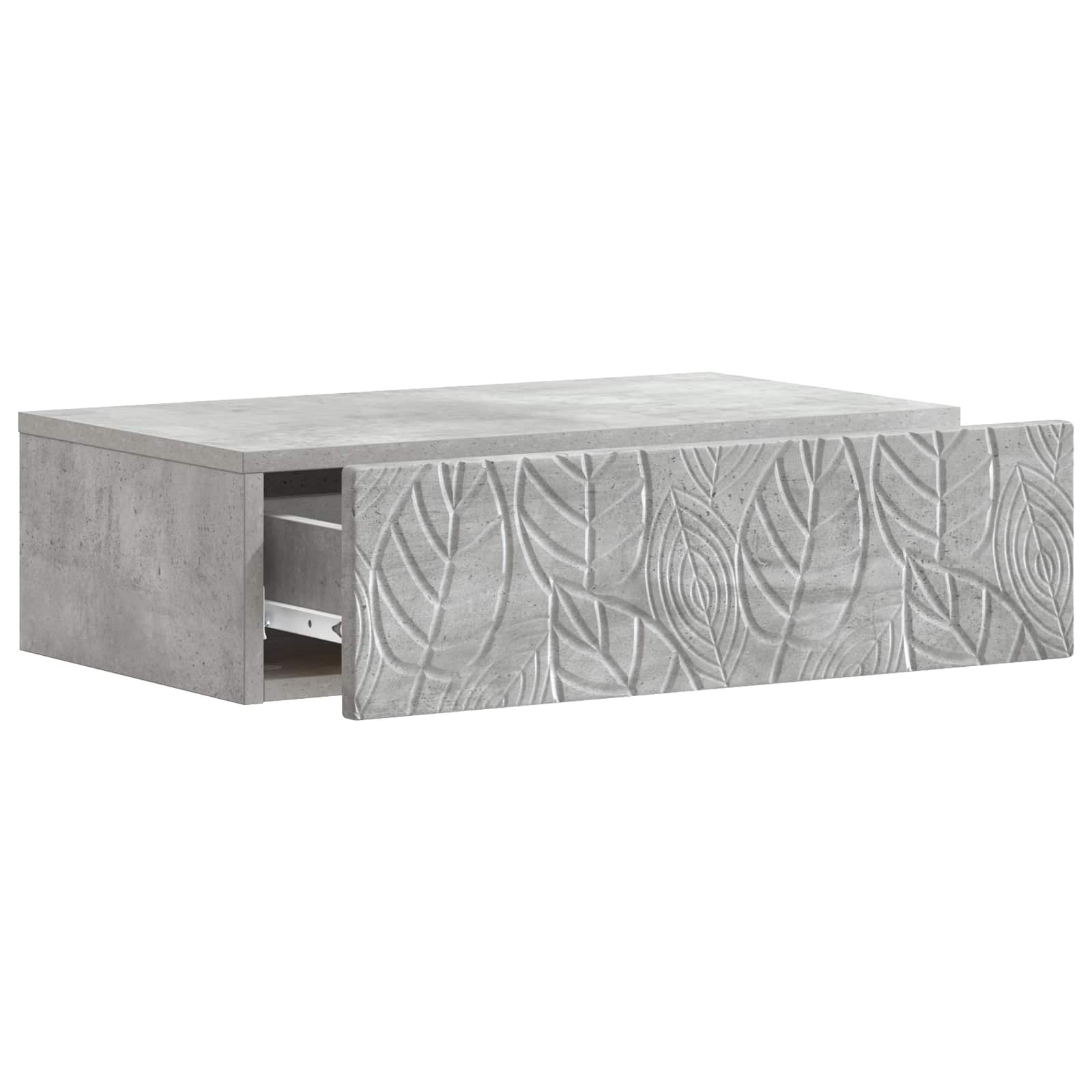Tavolino da Parete Laterale Grigio Cemento 87,5 x 34,5 x 17 cm | homemem39