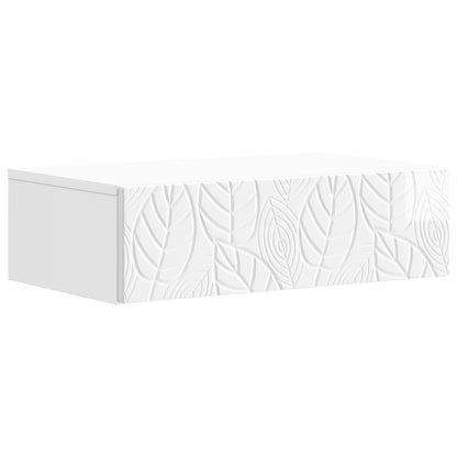 Tavolino da Parete Laterale Bianco Lucido 87,5 x 34,5 x 17 cm