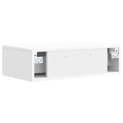 Tavolino da Parete Laterale Bianco Lucido 87,5 x 34,5 x 17 cm | homemem39