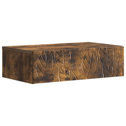 Tavolino da Parete Laterale Rovere Fumo 87,5 x 34,5 x 17 cm