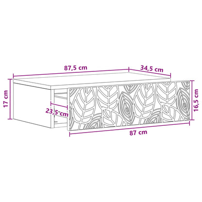 Tavolino da Parete Laterale 87,5 x 34,5 x 17 cm | homemem39