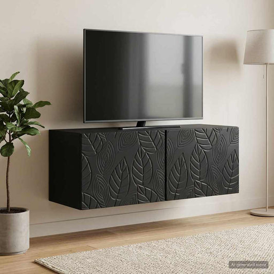 Mobile Porta TV da Muro 59,5 x 31 cm Nero Legno ingegnerizzato | homemem39
