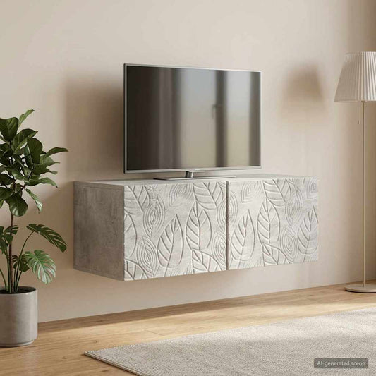 Mobile Porta TV da Muro 59,5 x 31 cm Grigio Cemento | homemem39