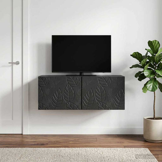 Mobile Porta TV da Muro 78,5 x 31 cm Nero Legno ingegnerizzato | homemem39