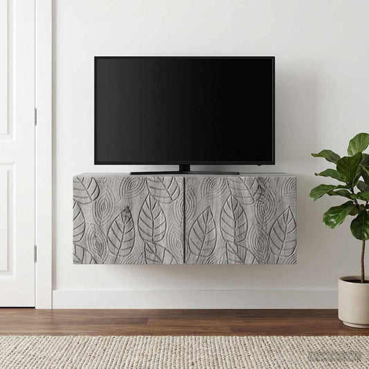 Mobile Porta TV da Muro 98 x 31 cm Sonoma grigio | homemem39