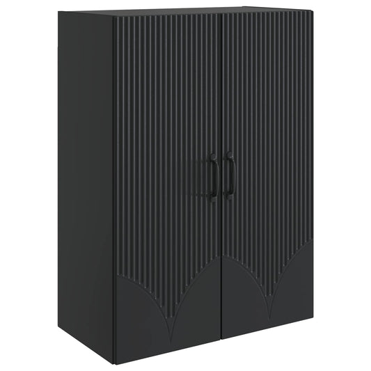 Mobiletto a muro Nero 66 x 34,5 x 90 cm Legno ingegnerizzato | homemem39
